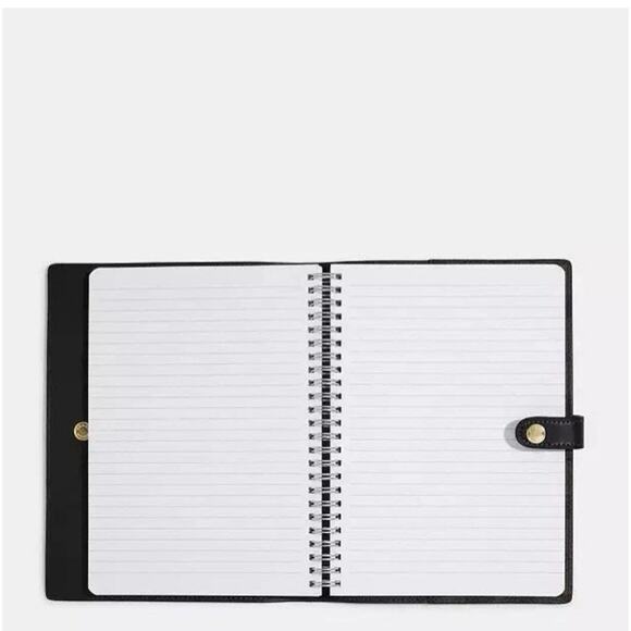 NWT Coach Snap Notebook cz198 Walnut Black Signature Canvas/Smooth leather - Picture 6 of 6